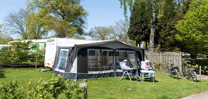 Tent on empty pitch at Het-Genieten