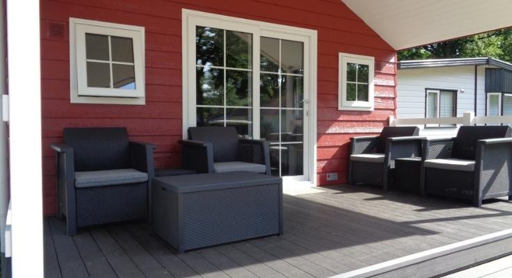 Terrace with modern outdoor furniture on Premium mobile-home terrace