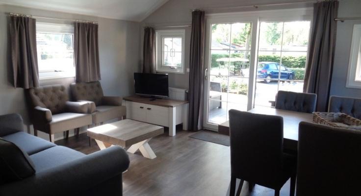 Large living room in Premium lodge in Het Genieten