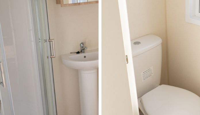 Separate toilet and bathroom in Comfort range at Het Genieten